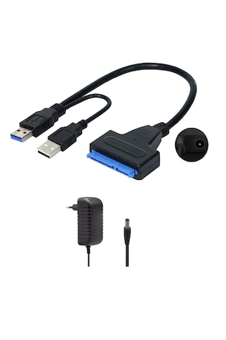 Usb 3.0 2.5 3.5 İnç Sata Ssd Hdd Hard Disk Çevirici + Adapröt