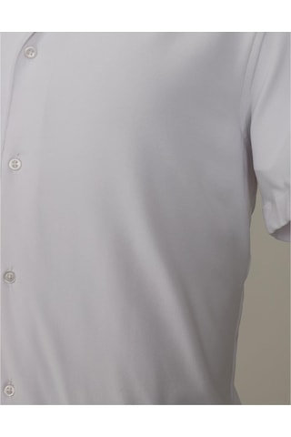 Uki Beyaz Comfort Fit Kısa Kol Gömlek Beyaz