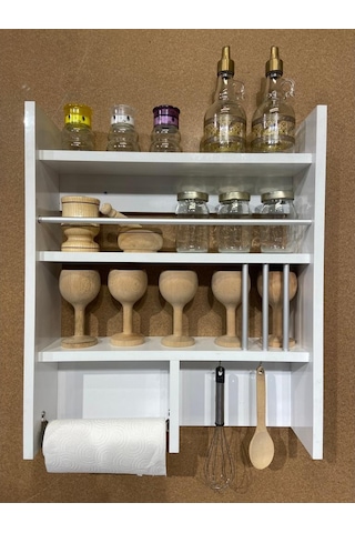 Bicabin Dekoratif Çok Amaçlı Duvar Rafı, Düzenleyici, Organizer (534116160) Beyaz