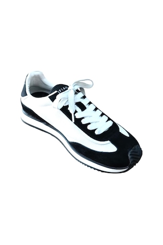 Lufian Gaban Erkek Deri Sneaker Ayakkabı Siyah Beyaz