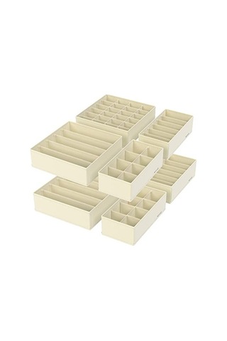 İç Çamaşırı Düzenleyici Set, 8'li Katlanabilir Kumaş Kutular İle 0