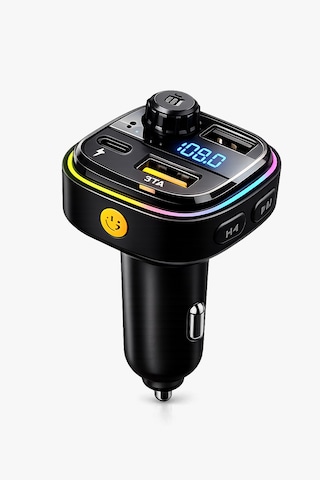 Araç İçi Bluetooth Fm Transmitter Usb-c Hızlı Şarj Çift Usb Led Ekran 12-24v 12w