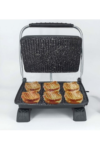 Dökümix Demir Döküm Granit Siyah 1800 Watt 4-6 Dilim Ev-sanayi-büfe Tipi Tost Makinası Ve Izgara