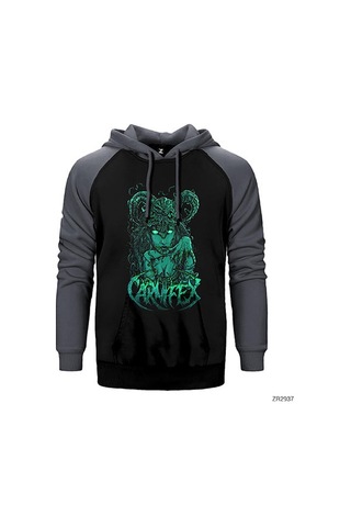 Carnifex Kırmızı Renk Reglan Kol Sweatshirt / Hoodie