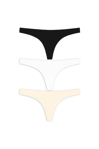 Cottonhill Basic Lazer Kesim Tanga Külot 3'lü Paket - 1 Renkli2 Çok Renkli