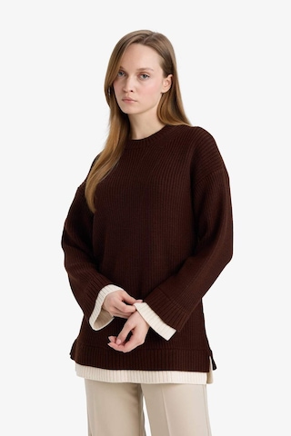 Defacto Regular Fit Bisiklet Yaka Triko Kazak Tunik G7237ax25cwbn468 Kahve-bn468