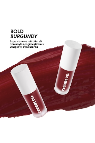 Allık Ruj Göz Farı Glow Tint Bold Burgundy Nemlendirici Makyaj Bordo Hyaluronik Asit Peptit