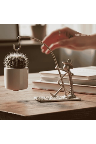 Dekoratif Metal Figür Sukulent Saksı Askılığı SPH004