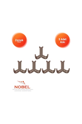 Marmaris Lüks Askı, Metal, Vestiyer Askı, 85 Gr, Dolap Askılık, Duvar Askılığı, Bronz Vidalı 5 Adet