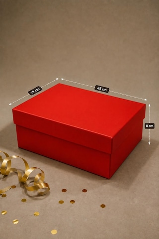 Kolix Kırmızı Hediye Kutusu 25x19x8 Cm Premium Kapaklı Hediye Ambalaj Kutusu