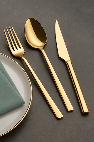 Arsel Alize Titanyum Gold 89 Parça 12 Kişilik Çatal Kaşık Bıçak Servis Takımlı Tam Set Gümüş