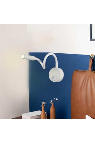 Homyl Minimalist Led Duvar Lambası Beyaz-taban-anahtarı Beyaz Taban Anahtarı Beyaz