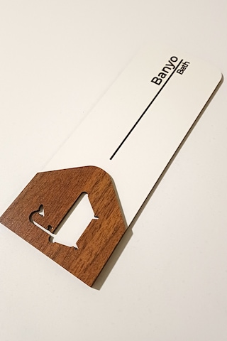 Banyo Kapı Tabelası Mdf Yönlendirme Levhası 19x7 Cm Çift Katmanlı, Çift Taraflı Bantlı