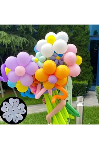 18'li Papatya-çicek Balon Yapma Aparatı Balon Çiçek Yapma Aparatı Dekoratif Balon Çiçek Aparatı Karışık Renkli