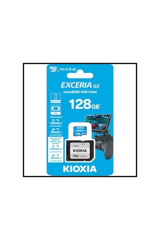 Kıoxıa 128gb Exceriag2, Lmex3l128gg2, A2 V30 4k, Cl10, 160mb/s, Microsd Kart Bellek Sd Adaptörlü