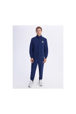 Kappa Authentic Italy Full Zip Erkek Mavi Comfort Fit Fermuarlı Eşofman Üstü Siyah