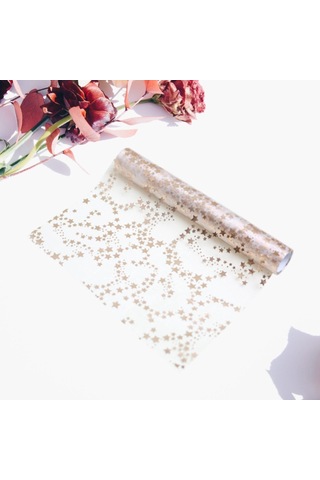 Homyl Yılbaşı Masa Örtüsü Rulo Tatil Partisi Hediyeleri Gül Altın 28cmx5y