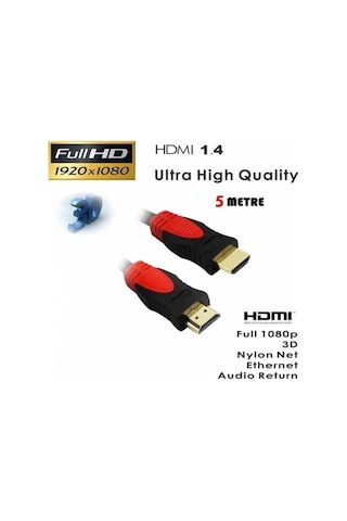Hdmi Kablosu 5 Metre Full Hd 1.4B 3D Boyutlu Lcd Tv Laptop Bilgisayar