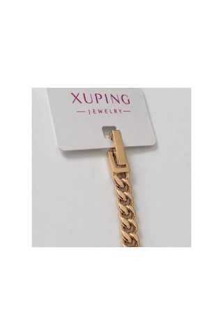Xuping Vıp Kaliteli Antialerjik Küp Kare Zirkon Taşlı Gurmet Zincirli Rose Gold Bileklik Rose Gold