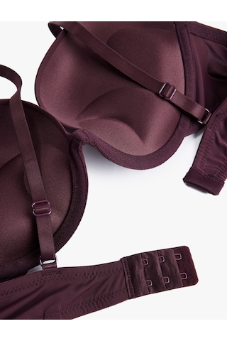 Koton Rahat Kalıp Destekli Ekstra Dolgulu Sütyen Şarap 6wlk10007mk Şarap