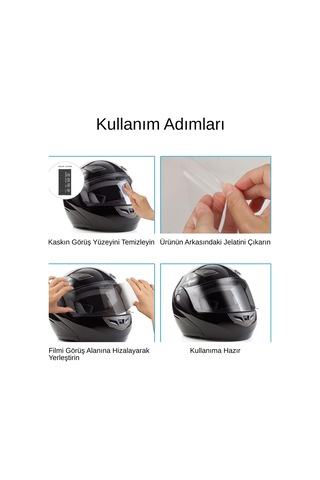 Siolanzi Motosiklet Kask Vizörü Yağmur Kaydırıcı Şeffaf Film