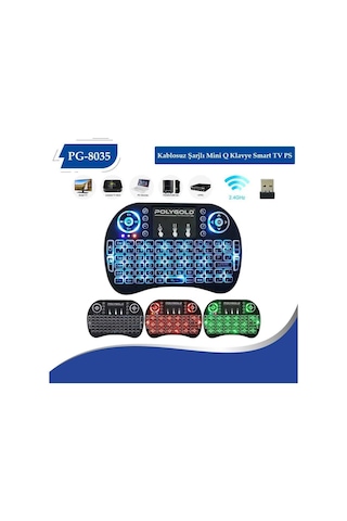 Mini Keyboard Air Smart Tv Işıklı Mini Klavye Dokunmatik Mouse