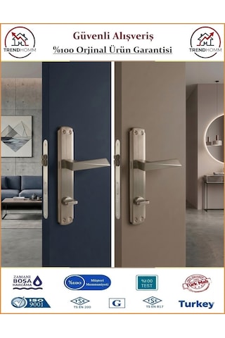 Grossavm Prizma Aynalı Wc Banyo Kapı Kolu - Nikel Saten - Wc Sol