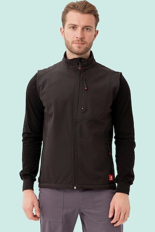Softshell Erkek Yelek Kışlık İş Güvenliği Salina Günlük Kullanıma Uygun Konforlu Kesim Fermuarlı Siyah