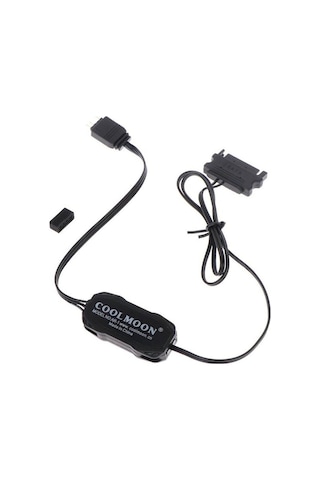 Novahub Coolmoon Ar-1 5v 3pin Argb Led Kontrol Cihazı - Sata 15 Pin Güç - Rgb Fan Şerit Led Denetleyici, Rgb Fan Şerit Destekli