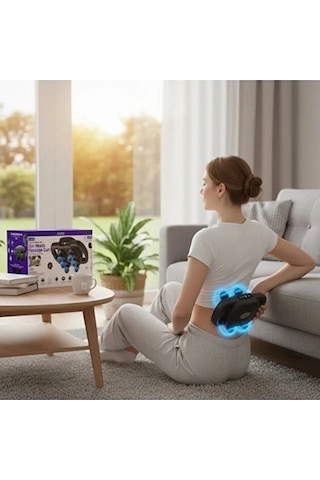 Vothoon 9 Kademeli Şarjlı Titreșimli Masaj Tabancası 6 Başlıklı / 25w 1800 Mah Siyah