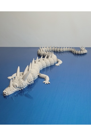 55 Cm Büyük Boy 3d Baskı Beyaz Ejderha Figürü Eklemli Dragon Biblo Dekoratif Koleksiyon Ürünü