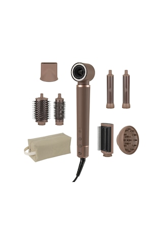 Style Air Saç Şekillendirici Seti, 110.000 Rpm Bldc Motor, 8 Başlıklı Kurutma, Düzleştirme, Hacim, Bukle Kahverengi