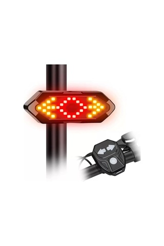 Bisiklet Dönüş Sinyali 5 Işık Seçeneği Şarj Edlebilir Bisiklet Arka Led Uyarı Işığı Uzaktan Kumanda Çok Renkli