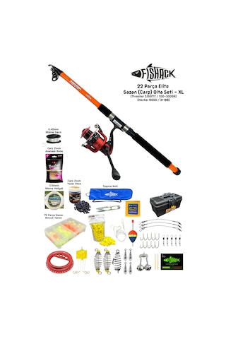 Fishack 23 Parça Elite Sazan Carp Olta Seti Xl - 3.60mt / 100-300gr