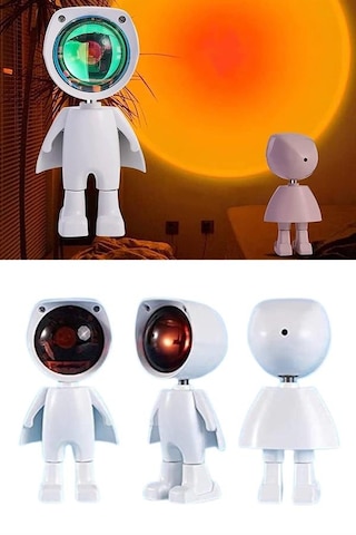 Astronot - 156 - Işık Projektörü Gökkuşağı Projeksiyon Gece - Csmo-tex - Lambası k
