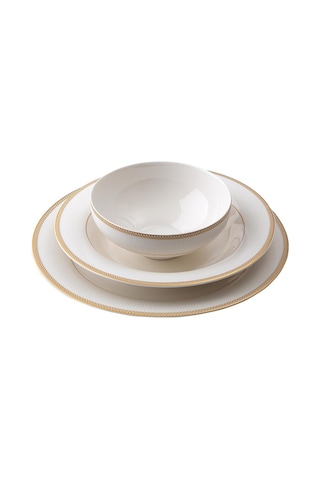 Jumbo Lineda Gold 55 Parça 12 Kişilik Yemek Takımı Altın