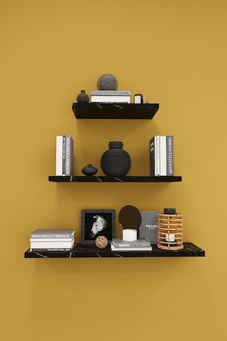 Asra Trend Modern 3'lü Uçan Raf Çok Amaçlı Duvar Rafı Organizer %100 Mdf Kitaplık Mutfak Banyo Rafı Drf05 Royal