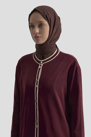 Armine Trend Biye Detaylı Triko Hırka Bordo 25kt501