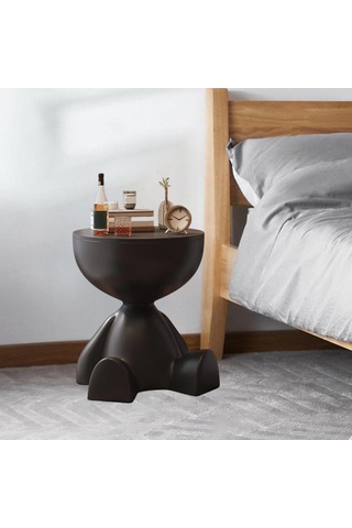 Suntek Yan Masa Heykeli Ev Düz Head Heykel Süs Modern Sehpa Siyah