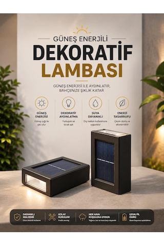 Zenvia Bahçe Aydınlatması Solar Güneş Enerjili Dekoratik Led Işıklı Lamba Znv2026