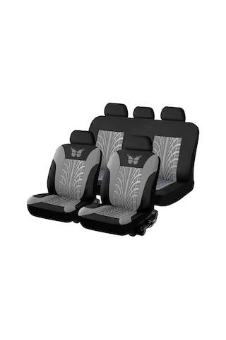 Gajeena Otomobil Koltuk Kılıfı Gri 9 Parça Kumaş, Tüm Standart Araçlara Uyumlu, Kir Ve Kaza Koruma, Kolay Kurulum