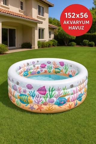 Neşeli Şişme Oyun Havuzu Yuvarlak 152x56