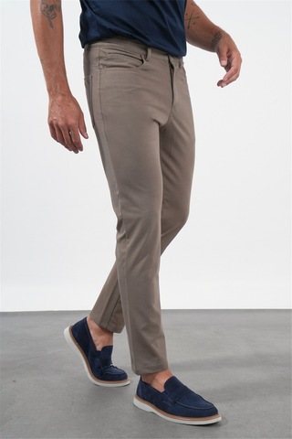 İmza Vizon Yan Cep Örme Slim Fit Casual Pamuklu 5 Cep Pantolon 1003260906