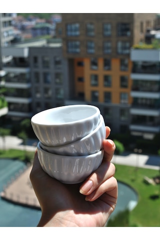 3 Adet Porselen Kahve Yanı Lokumluk Çerezlik Şekerlik 7 Cm
