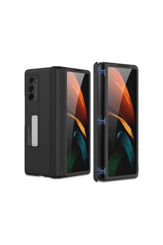 Samsung Uyumlu Galaxy Z Fold 2 Kılıf M-Magnet Standlı Kılıf Siyah