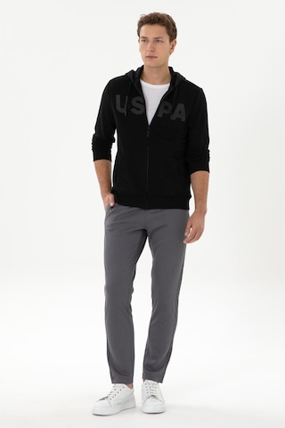 U.S. Polo Assn. Lastikli Bel Regular Fit Erkek Örme Pantolon Gri