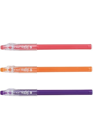 Pilot Frixion Ball Stick Roller Silinebilir Jel Kalem 0.7 mm Mercan-Turuncu-Mor