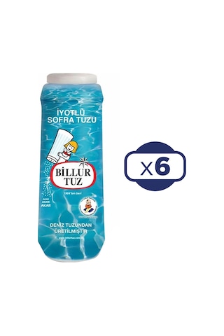 Billur Tuz Plastik Tuzluklu 6 x 500 G