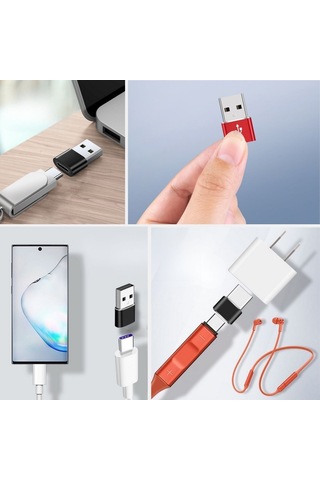 Buffer Usb'den Type-c 'ye Dönüştürücü Adaptör Veri Aktarımı Sağlayıcı Şarj Data Çevirici Çok Renkli