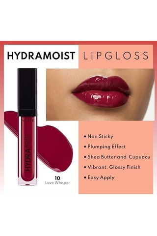 Hydramoist Lipgloss 10 Whisper Nemlendirici Dudak Parlatıcısı, Bordo 0